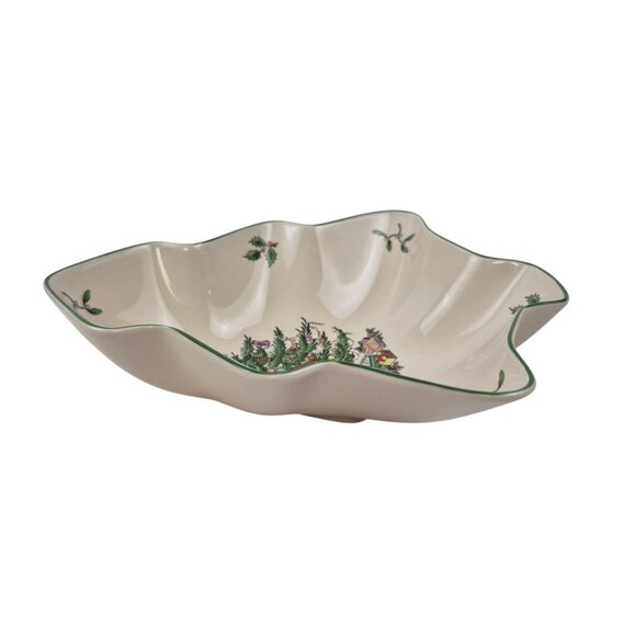 Spode Christmas Tree Shaped Dish 8 in Holiday Serving Bowl Tray S3324 Vintage - Picture 5 of 10